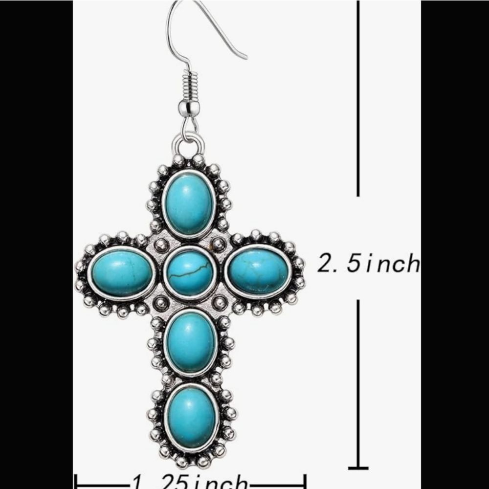 NEW BRAND NO BOUNDARIES WESTERN JEWELRY BOHO VINTAGE  TURQUOI EARRINGS